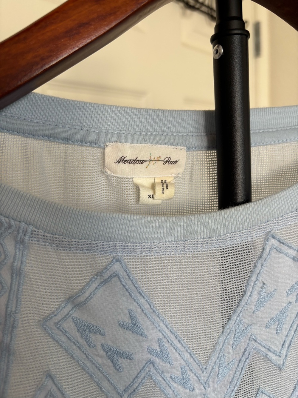 Meadow Rue Light Blue Embroidered Tunic Top - Picture 3 of 4